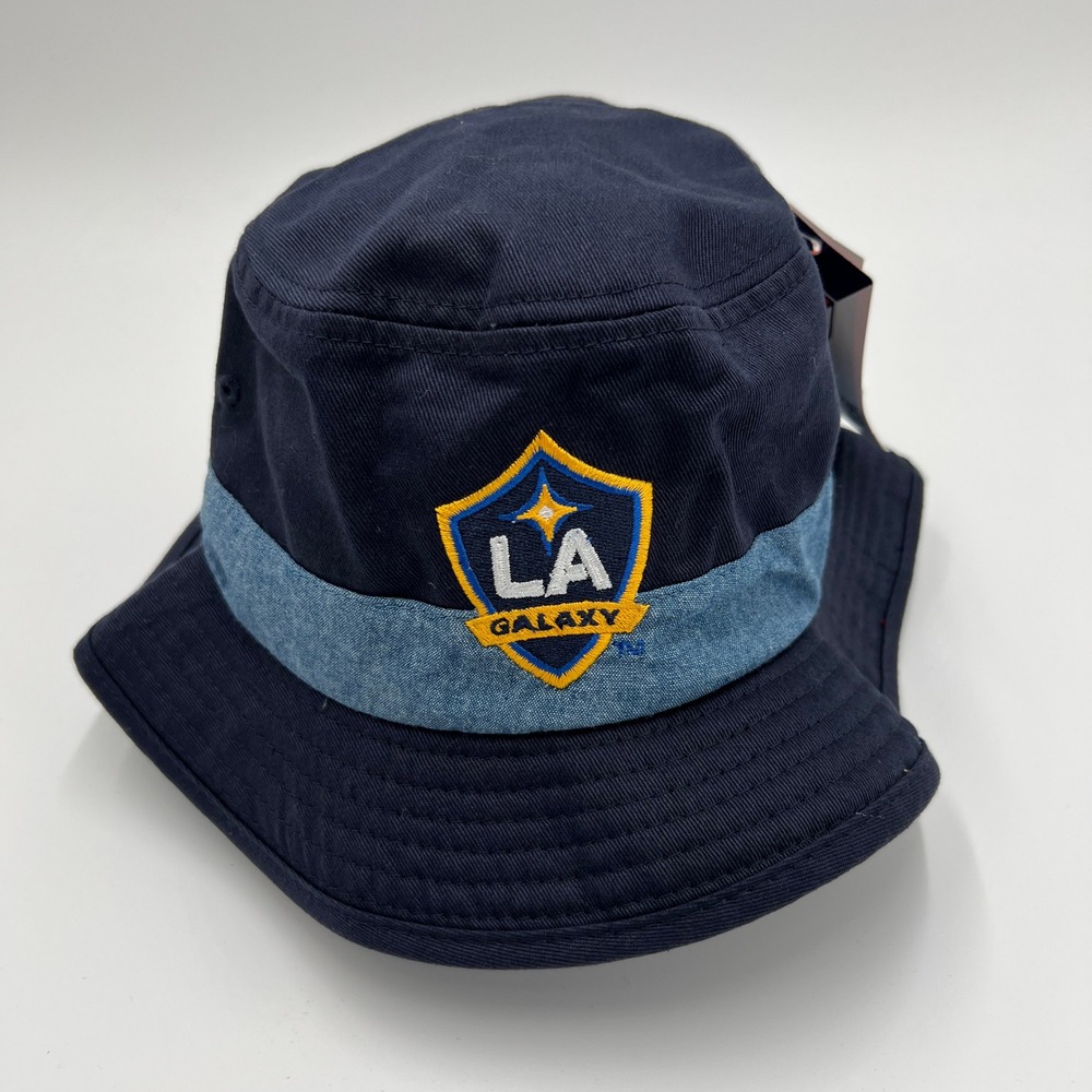 Adidas LA Galaxy MLS Bucket Hat Navy Blue Denim Band Embroidered Size S M NEW